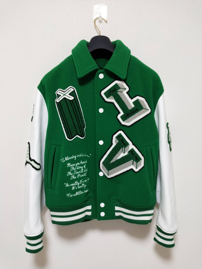 Louis Vuitton Green varsity leather jacket 