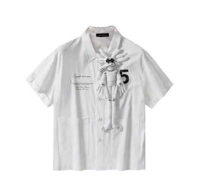 Wopsters Closet Louis Vuitton White Cross Button Down Shirt Sz XL