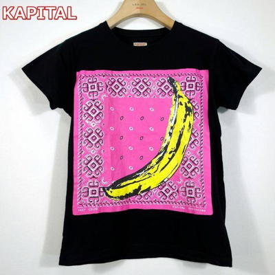 Pre-owned Kapital Bandanana Short Sleeve T-shirt Black / Pink 1 In Black/pink