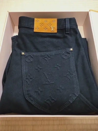 Pre-owned Monogram Detail Carpenter Denim Pants In Brown