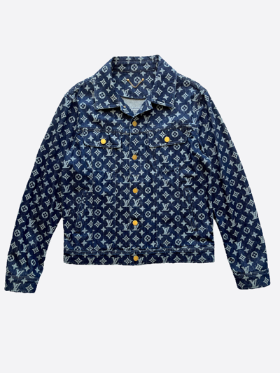 Pre-owned Louis Vuitton Kim Jones Monogram Denim Jacket In Blue