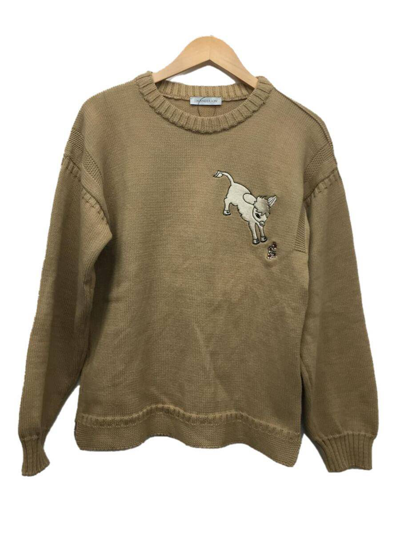 Pre-owned Jw Anderson Embroidered Donkey Knit Sweater In Camel