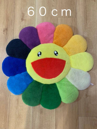 Pre-owned Takashi Murakami Rainbow Flower Cushion Plush 60cm In Multicolor