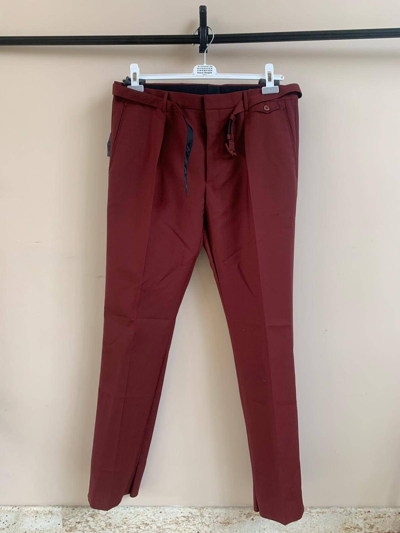 Pre-owned Prada Belted Trousers - Light Mohair In Ruggine
