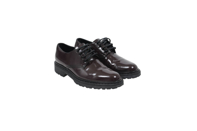 Pre-owned Saint Laurent Maroon Red Chunky Derby Oxford Rubber Sole Shoes - 00751 In Burgandy