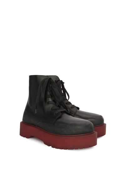 Pre-owned Enfants Riches Deprimes High Black Boots With Red Soles In Black/red