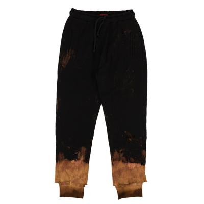 Pre-owned 424 On Fairfax Kids' Nwt  Waffle Knit Double Layer Sweatpants $445 In Black