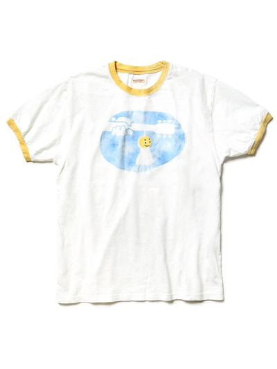 Pre-owned Kapital Teru Teru Woodstock Printed Ringer T-shirt In White