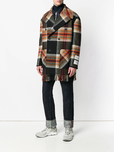 Pre-owned Calvin Klein 205w39nyc X Pendleton Aw18 Fringe Coat 52 In  Multicolor | ModeSens
