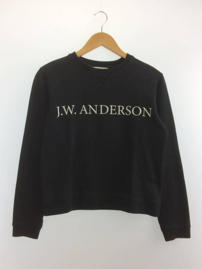 Pre-owned Jw Anderson Boxy Cropped Logo Crewneck Sweatshirt In Black