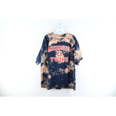 Pre-owned Majestic Minnesota Twins Baseball Acid Wash T-shirt In Multicolor
