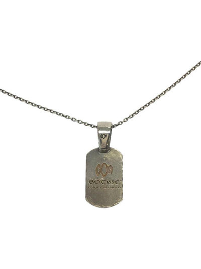 Pre-owned Gothic Dog Tag Necklace In Silver