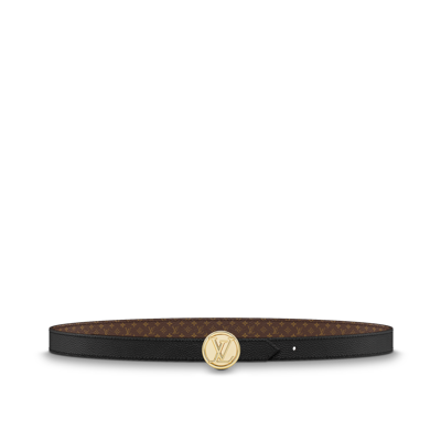 Pre-owned Louis Vuitton Lv Circle 20 Mm Reversible Belt In Black | ModeSens