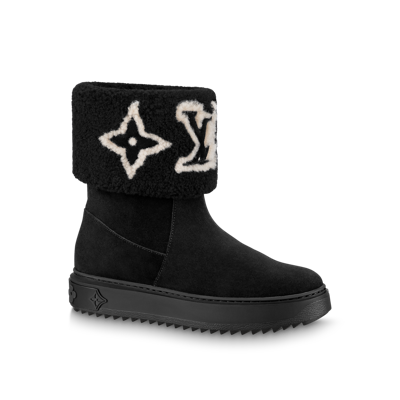 Pre-owned Louis Vuitton Low Snowdrop Boot In Black