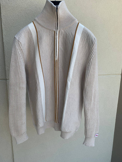 Pre-owned Martine Rose Aw19 Zip Up Knitwear In Beige