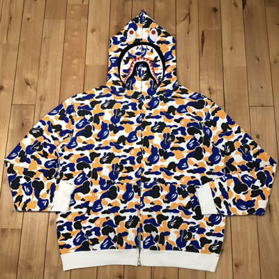 Orange camo bape hoodie hot sale