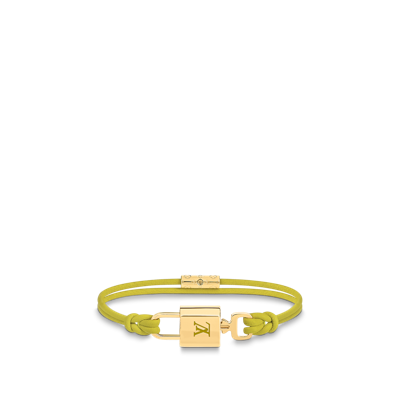 Pre-owned Louis Vuitton Lv Padlock Bracelet In Yellow