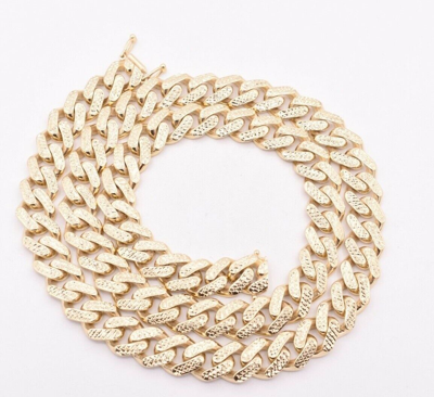 Pre-owned Bayam 11mm Mens Miami Cuban Diamond Cut Royal Link Chain Necklace Real 10k Yellow Gold In 20"