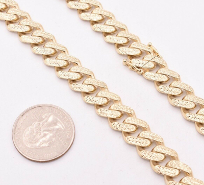 Pre-owned Bayam 11mm Mens Miami Cuban Diamond Cut Royal Link Chain Necklace Real 10k Yellow Gold In 20"