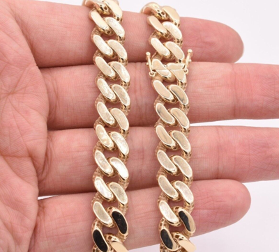 Pre-owned Bayam 11mm Mens Miami Cuban Diamond Cut Royal Link Chain Necklace Real 10k Yellow Gold In 20"