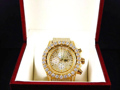 Pre-owned Jewelry Unlimited Mens  Luxury Iced Simulated Diamond Watch 48mm Br-01