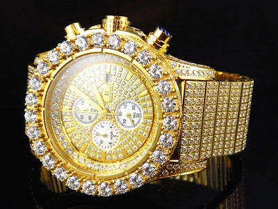 Pre-owned Jewelry Unlimited Mens  Luxury Iced Simulated Diamond Watch 48mm Br-01