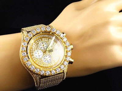 Pre-owned Jewelry Unlimited Mens  Luxury Iced Simulated Diamond Watch 48mm Br-01