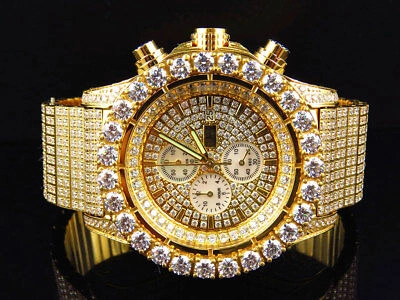 Pre-owned Jewelry Unlimited Mens  Luxury Iced Simulated Diamond Watch 48mm Br-01