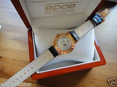 Pre-owned Epos Originale Rose Gold Automatic See-thru Self-winding 3387 Eta2892-a2 Watch