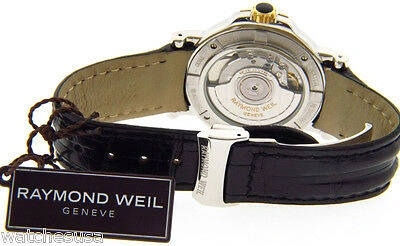 Pre-owned Raymond Weil Parsifal White Dial Leather Automatic Men's Watch 2830stc-00308