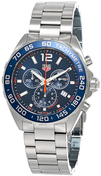 Pre-owned Tag Heuer Formula-1 Chronograph Blue Dial 43mm Men's Watch Caz1014.ba0842