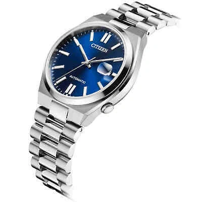 Pre-owned Citizen Nj0150-81l Mechanical Automatic Blue Dial Stainless Steel Men's Watch