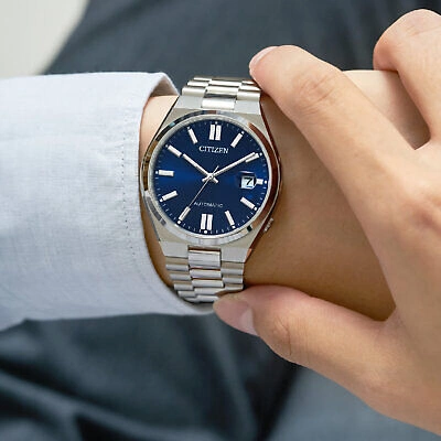 Pre-owned Citizen Nj0150-81l Mechanical Automatic Blue Dial Stainless Steel Men's Watch