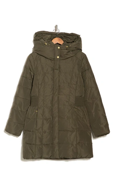 Shop Cole Haan Signature Cole Haan Hooded Down & Feather Jacket In Olive