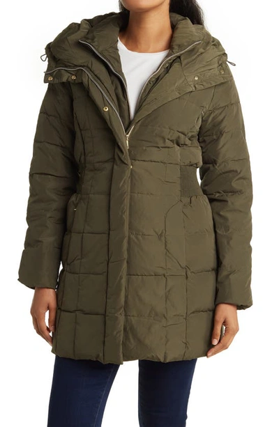 Shop Cole Haan Signature Cole Haan Hooded Down & Feather Jacket In Olive