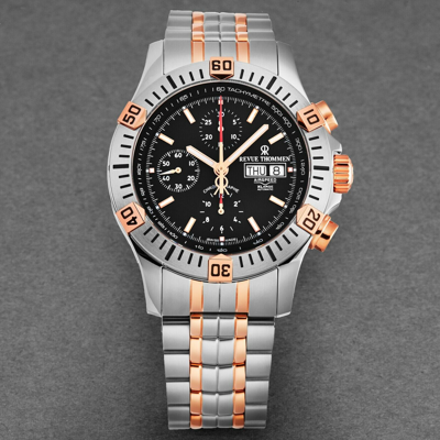 Pre-owned Revue Thommen Men's Airspeed Black Dial Chronograph Automatic Watch 16071.6159