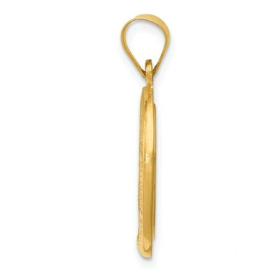 Pre-owned Goldia 14k Yellow Gold Satin & Polished Blessed Mary Miraculous Medal Oval Pendant