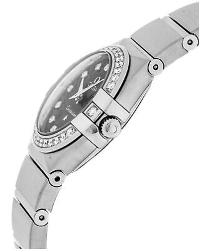 Pre-owned Omega Constellation 24mm Diamonds Dial Women's Watch 123.15.24.60.51.001 In Silver