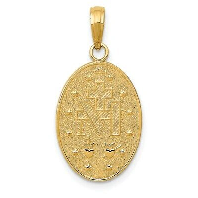 Pre-owned Superdealsforeverything Real 14kt Yellow Gold Miraculous Medal Pendant