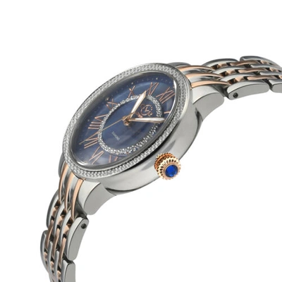 Pre-owned Gv2 By Gevril Women's 9149 Astor Ii Diamond Mop Dial Two-tone Ip Steel Watch