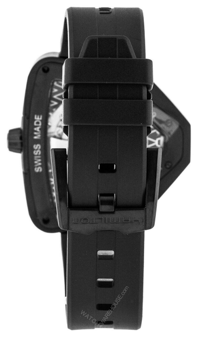 Pre-owned Hamilton Ventura Elvis-80 Auto Ss Black Rubber Men's Watch H24585331 -new