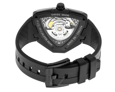 Pre-owned Hamilton Ventura Elvis-80 Auto Ss Black Rubber Men's Watch H24585331 -new