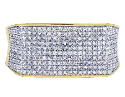 Pre-owned Jewelry Unlimited 10k Yellow Gold Real Diamond Mens Pave Pinky Ring 11.5mm 0.6 Ct In White