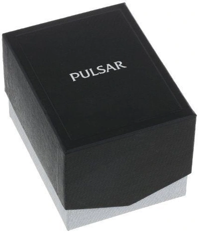 Pre-owned Pulsar Ladies Peg705 Chain Link Bracelet Black Dial Crystals Dress Watch