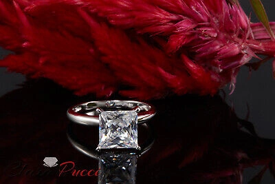 Pre-owned Pucci 2.5 Ct Princess Cut Simulated Clear Stone Wedding Promise Ring 14k White Gold In White/colorless
