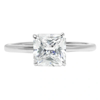 Pre-owned Pucci 1.8ct Asscher Cut Simulated Solitaire Statement Promise Ring 14k White Gold In D