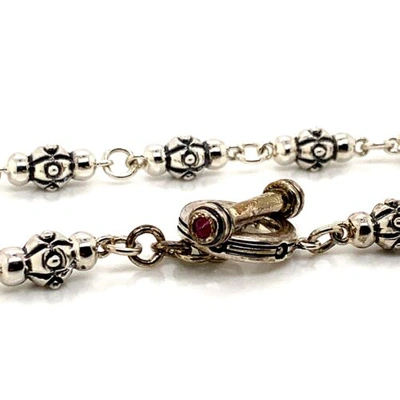 Pre-owned Gold And Diamond Direct 925 Sterling Silver Mens Ruby Chain Necklace 6.5mm
