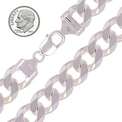 Pre-owned Gold And Diamond Direct 925 Sterling Silver Solid Cuban Link Bracelet 15.5mm 10" 114grams
