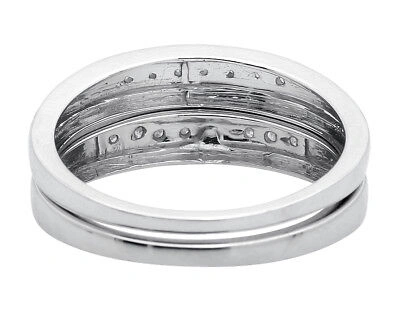 Pre-owned Jewelry Unlimited 10k Yellow Gold Quad One Row Ladies & Men's Trio Engagement Wedding Ring 0.20ct.