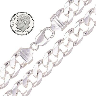 Pre-owned Gold And Diamond Direct 925 Sterling Silver Solid Cuban Link Bracelet 13mm 8" 51.5grams